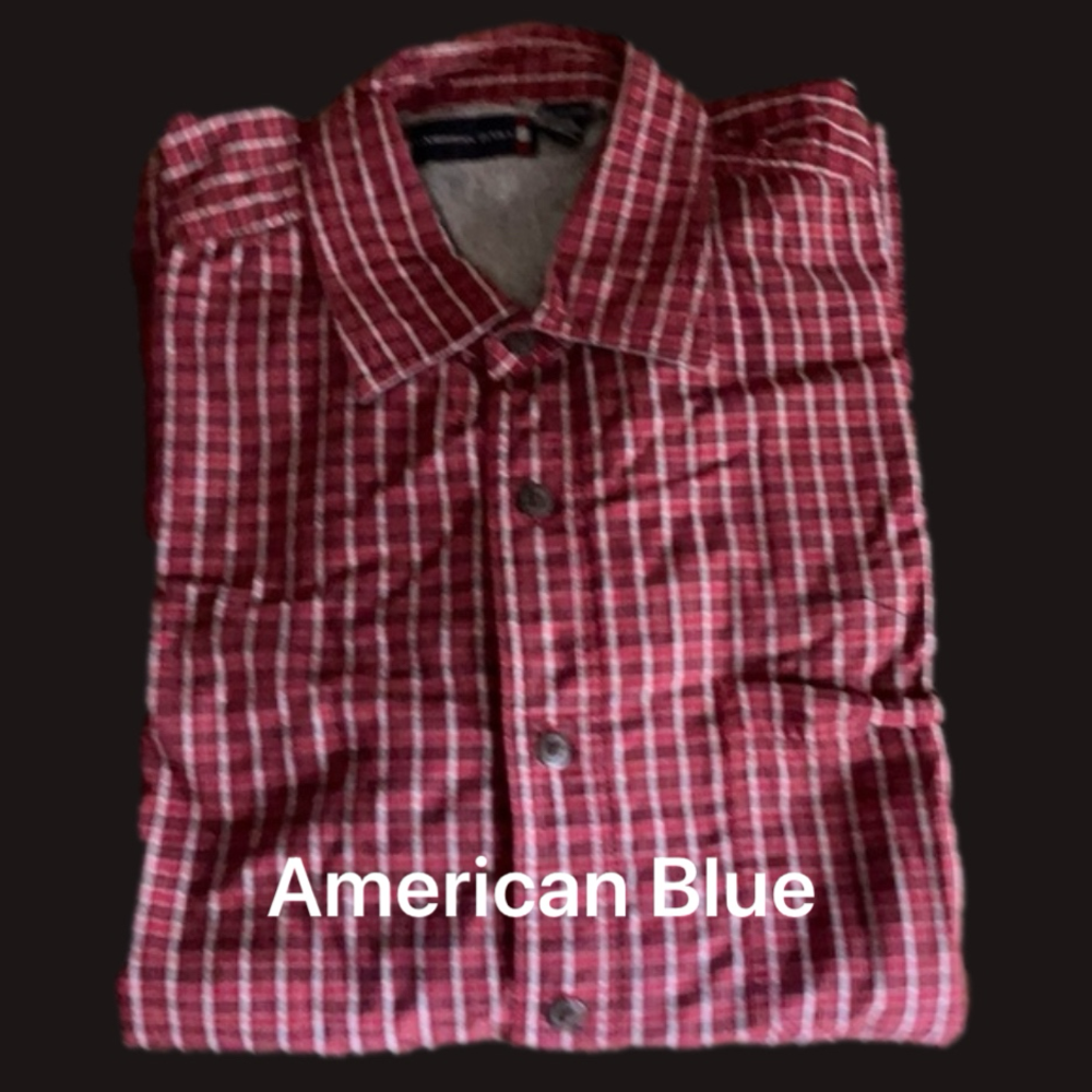 American Blue Plaid lined jacket shirt XXL